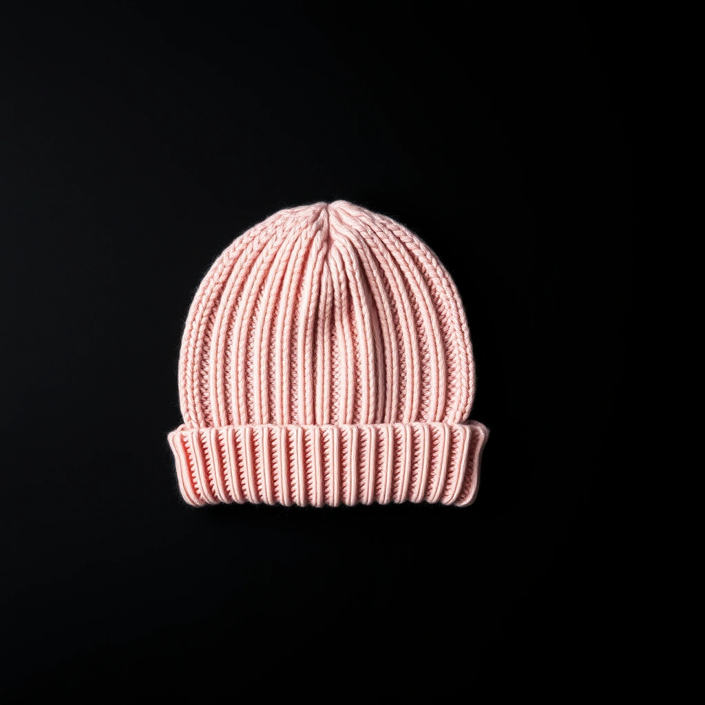 Bonnet avec pompon Rose